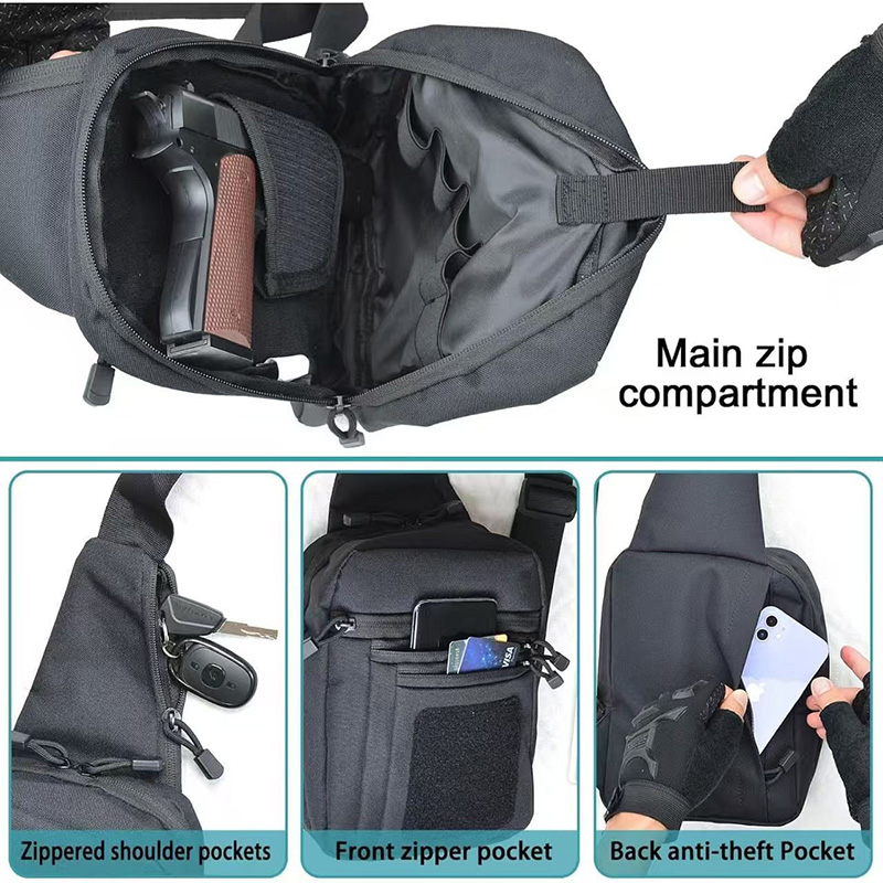 戦術的なピストルガンバッグ隠しキャリーガンホルスターハンドガ - Edc Concealed Carry Sling Bag のレビューと価格