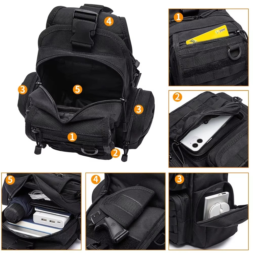 タクティカル・ピストルバッグ。隠し携帯用ガンバッグ。ホルスタ - Edc Concealed Carry Sling Bag のレビューと価格