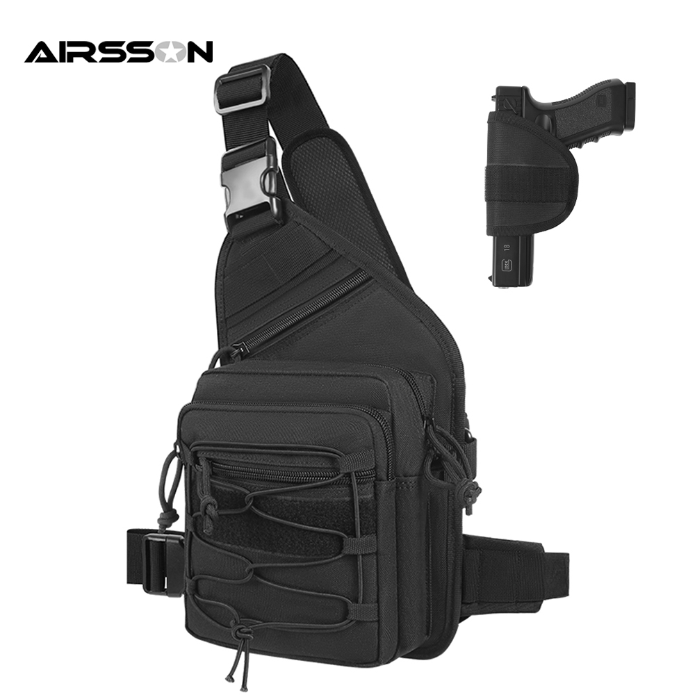 屋外ガンホルスターバッグ隠しキャリーピストルホルダーポーチ拳 - Edc Concealed Carry Sling Bag のレビューと価格